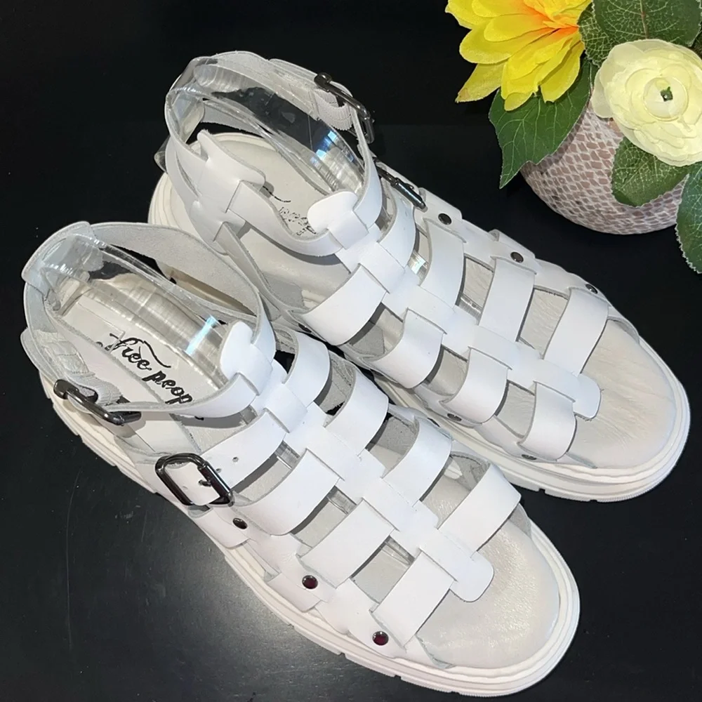 Free People White Gladiator Sandals - Picture 5 of 13